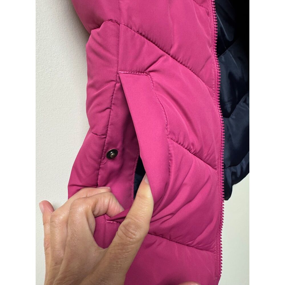 Joules Fuchsia High Neck Shawl Collar Puffer Vest, Pockets, Sz 4 View 3